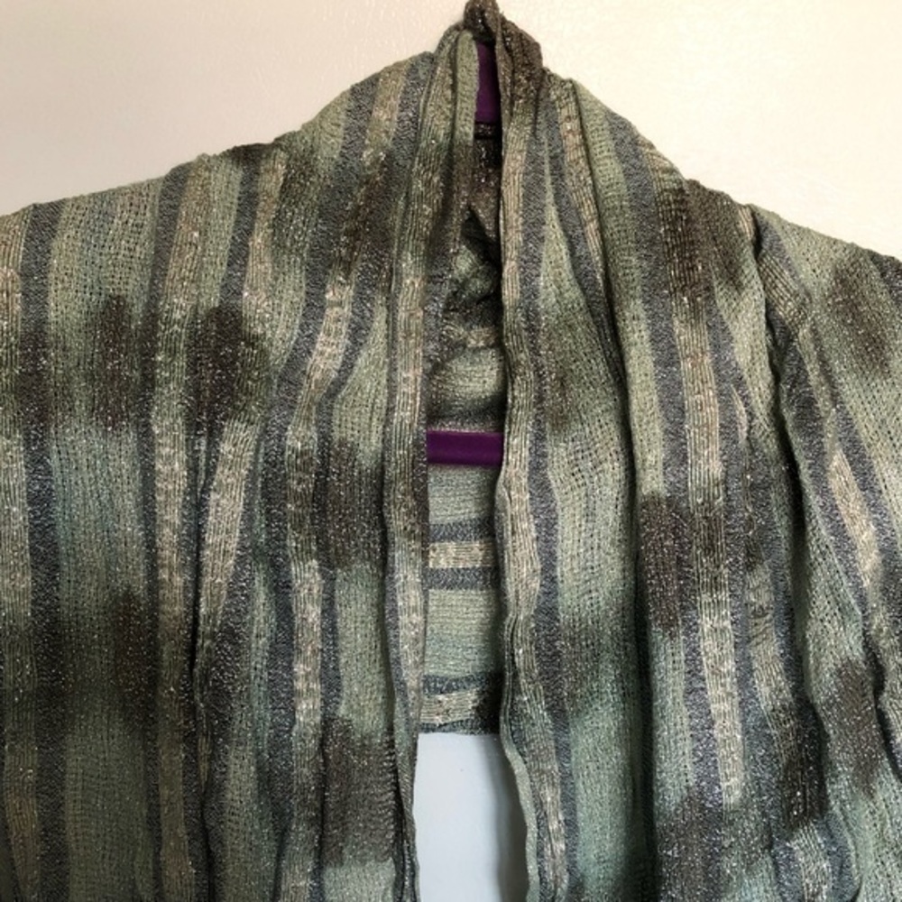 Metallic Knit Sage Green Infinity Scarf